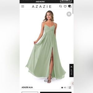 Azazie Alia Sage Green Bridesmaid Dress